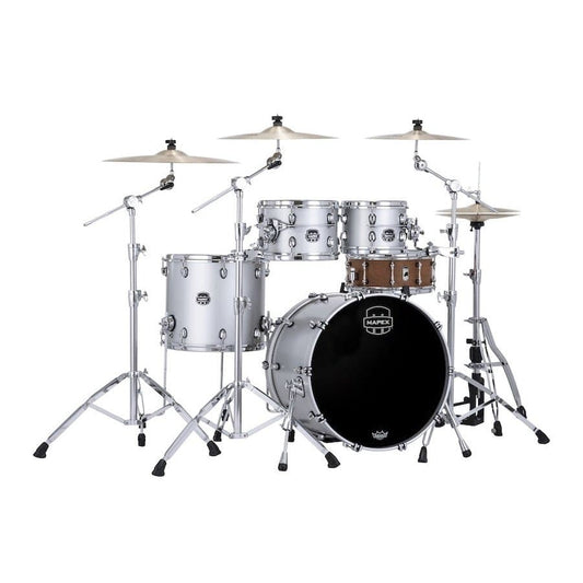 Mapex Saturn Evolution Rock 4 Pc Birch Drum Set Without Snare - 22/10/12/16 - Iridium Silver