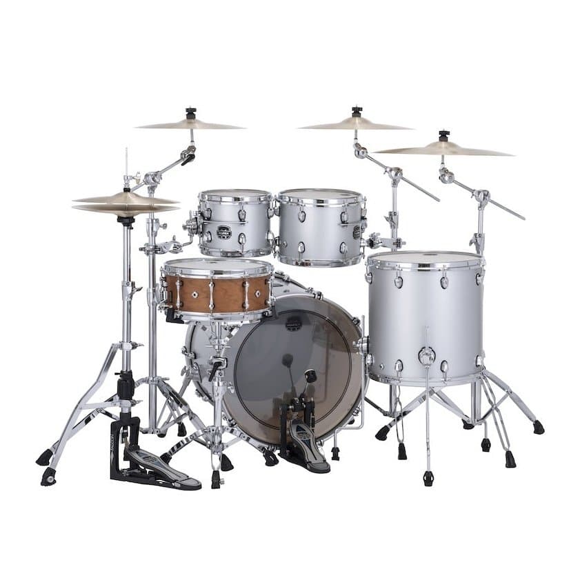 Mapex Saturn Evolution Classic 4 Pc Birch Drum Set Without Snare - 22/10/12/16 - Iridium Silver