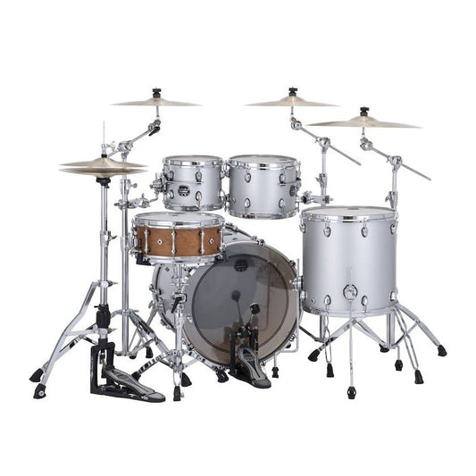 Mapex Saturn Evolution Classic 4 Pc Birch Drum Set Without Snare - 22/10/12/16 - Iridium Silver