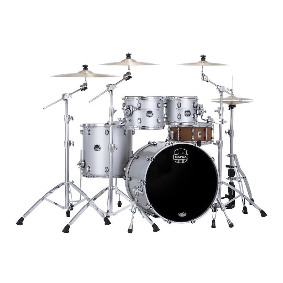 Mapex Saturn Evolution Classic 4 Pc Birch Drum Set Without Snare - 22/10/12/16 - Iridium Silver