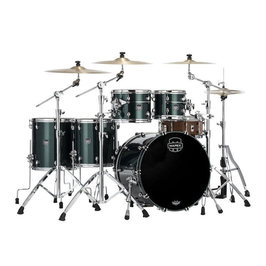 Mapex Saturn Evolution Workhorse 5 Pc Maple Drum Set Without Snare - 22/10/12/14/16 - Brunswick Green