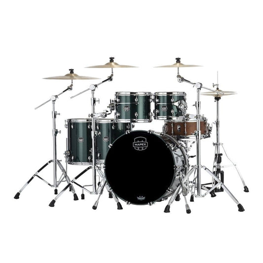 Mapex Saturn Evolution Workhorse 5 Pc Maple Drum Set Without Snare - 22/10/12/14/16 - Brunswick Green