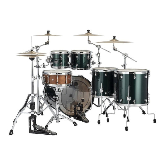 Mapex Saturn Evolution Workhorse 5 Pc Maple Drum Set Without Snare - 22/10/12/14/16 - Brunswick Green