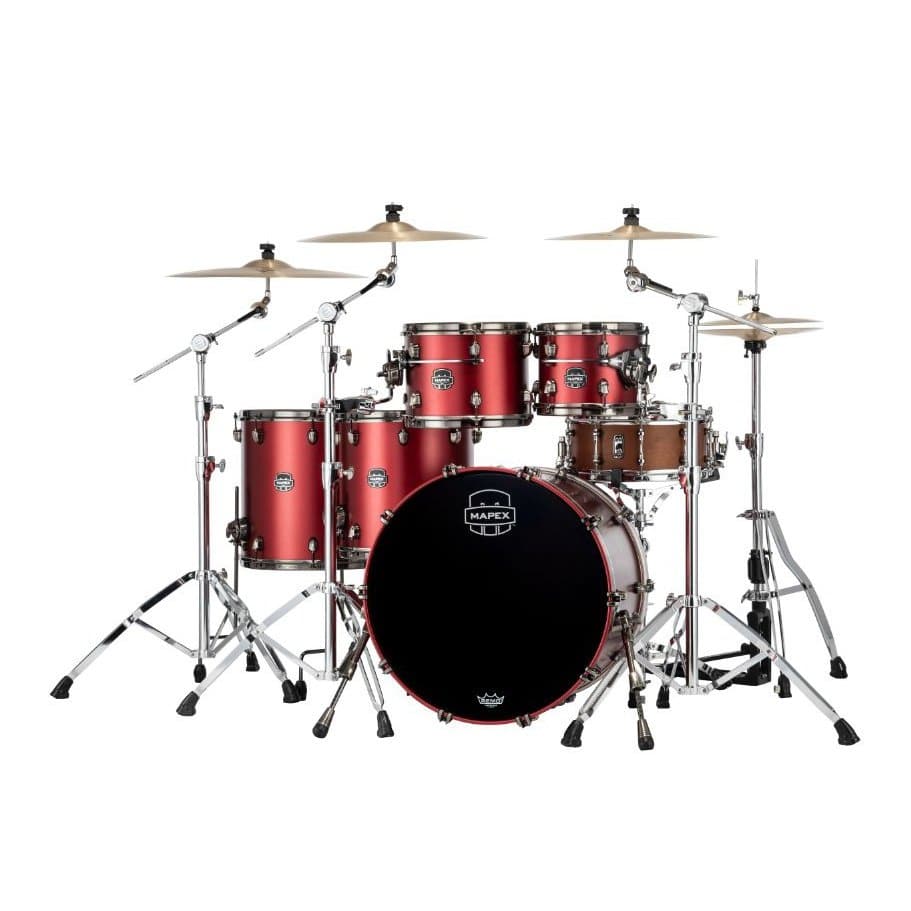 Mapex Saturn Evolution Workhorse 5 Pc Birch Drum Set Without Snare - 22/10/12/14/16 - Tuscan Red