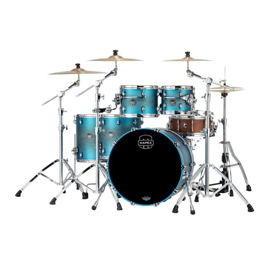 Mapex Saturn Evolution Workhorse 5 Pc Birch Drum Set Without Snare - 22/10/12/14/16 - Exotic Azure Burst
