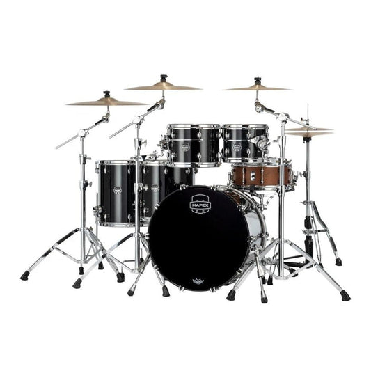 Mapex Saturn Evolution Workhorse 5 Pc Maple Drum Set Without Snare - 22/10/12/14/16 - Piano Black