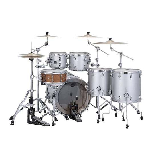 Mapex Saturn Evolution Workhorse 5 Pc Birch Drum Set Without Snare - 22/10/12/14/16 - Iridium Silver