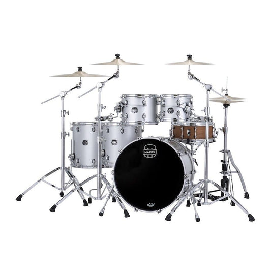 Mapex Saturn Evolution Workhorse 5 Pc Maple Drum Set Without Snare - 22/10/12/14/16 - Iridium Silver