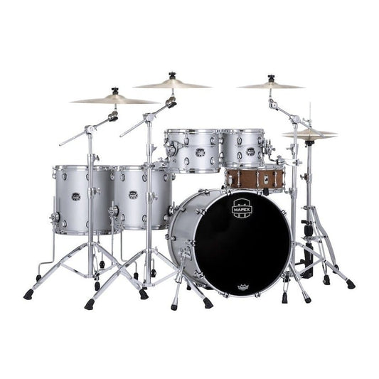 Mapex Saturn Evolution Workhorse 5 Pc Birch Drum Set Without Snare - 22/10/12/14/16 - Iridium Silver