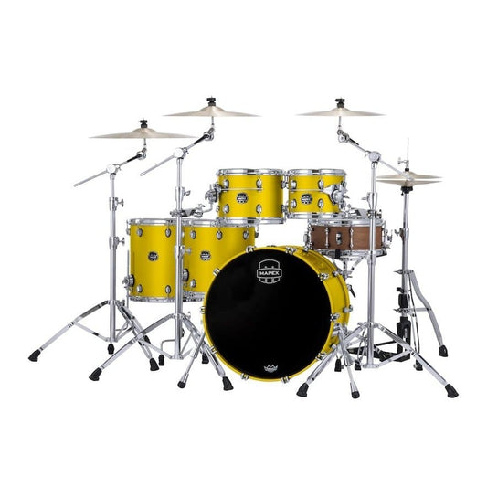 Mapex Saturn Evolution Workhorse 5 Pc Maple Drum Set Without Snare - 22/10/12/14/16 - Tuscan Yellow