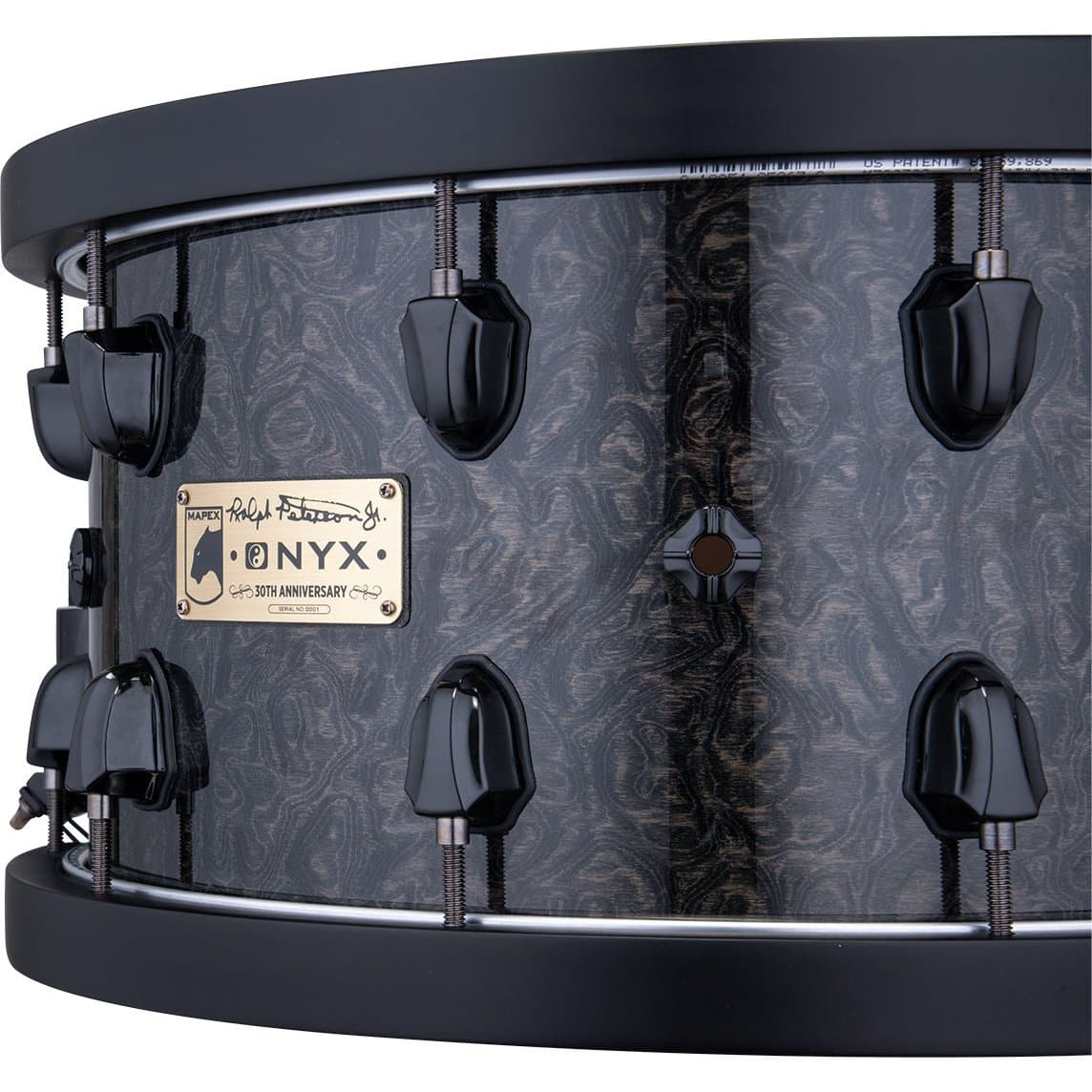 Mapex Black Panther Ralph Peterson Onyx Snare Drum 14x8 Transparent Black Maple Burl