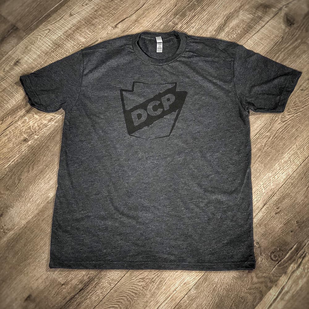 DCP Apparel : T-Shirt, Charcoal w/Black Badge, Large