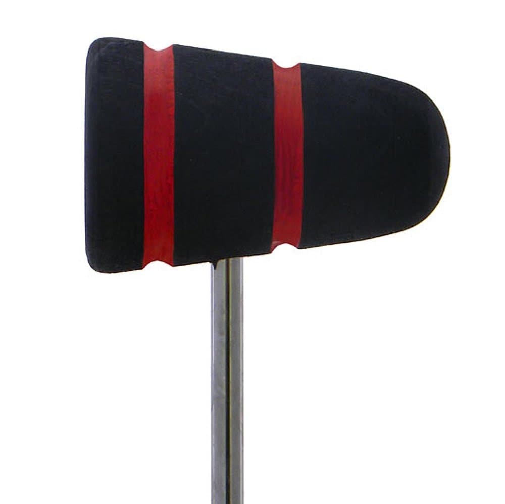 Low Boy Bass Drum Beaters - Standard, Black with Red Stripes