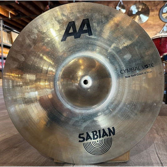 Used Sabian AA Raw Bell Crash Cymbal 18" Brilliant