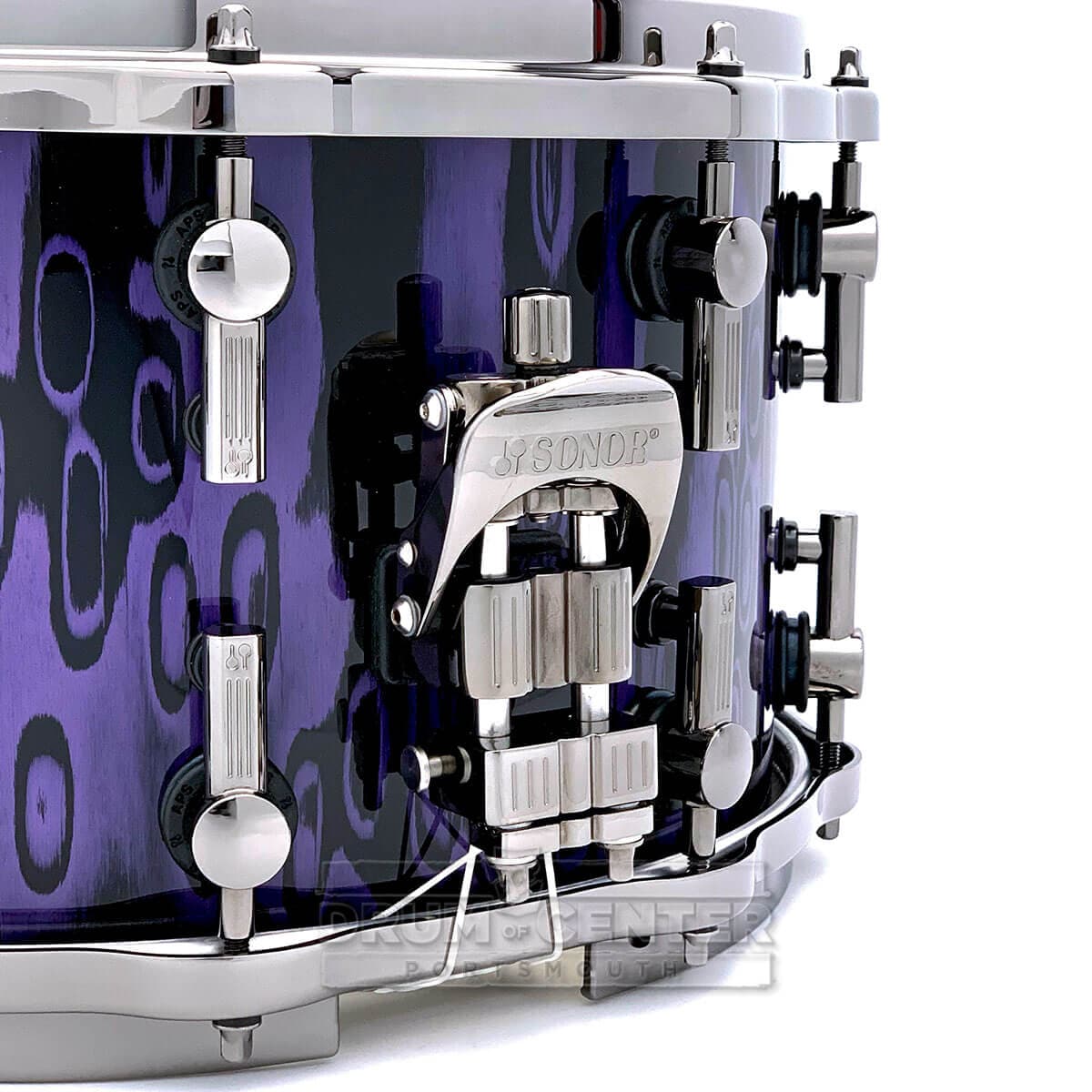 Sonor SQ2 Heavy Beech Snare Drum 14x8 Violet Tribal w/Black Hardware