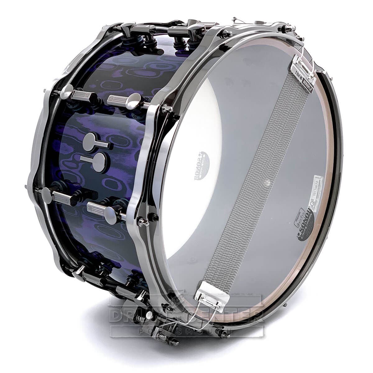 Sonor SQ2 Heavy Beech Snare Drum 14x8 Violet Tribal w/Black Hardware