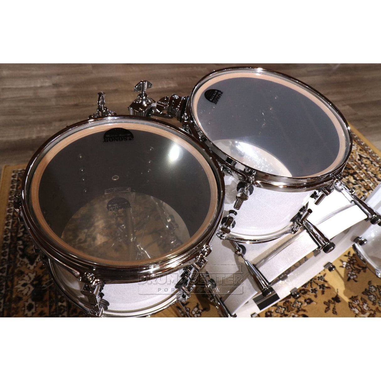 Sonor SQ2 Beech 4pc Drum Set White Sparkle Lacquer