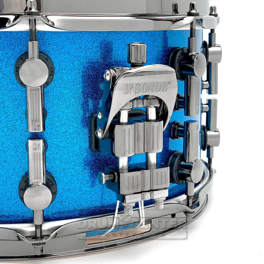Sonor SQ2 Vintage Maple Snare Drum 13x7 Blue Sparkle Gloss w/Black Hardware