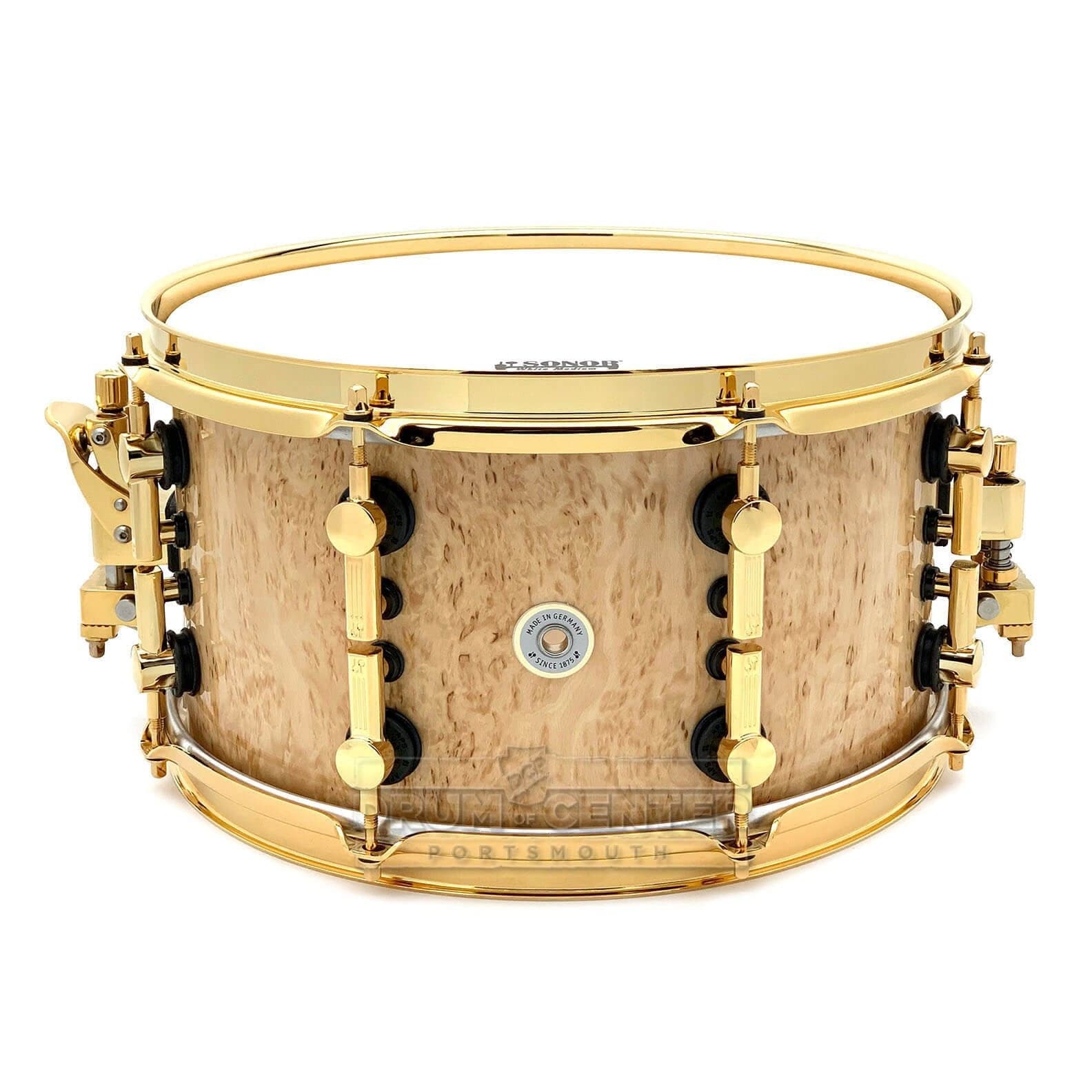 Sonor SQ2 Heavy Maple Snare Drum 13x7 Scandinavian Birch Gloss w/Gold Hardware