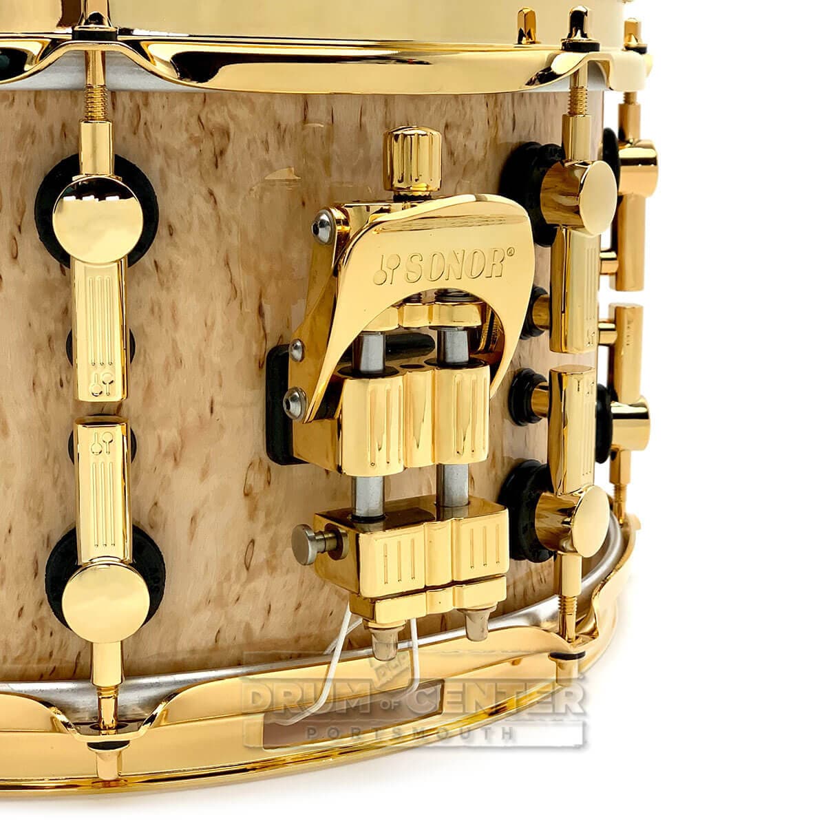 Sonor SQ2 Heavy Maple Snare Drum 13x7 Scandinavian Birch Gloss w/Gold
