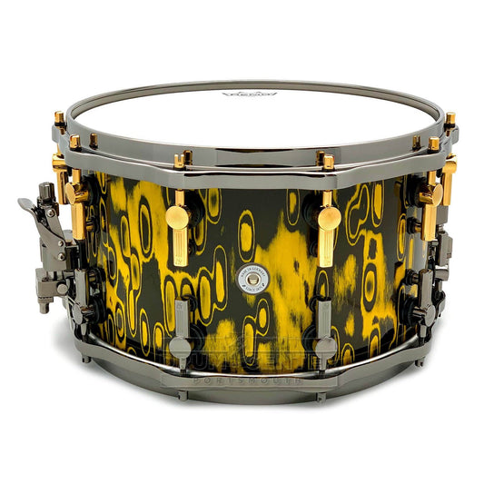 Sonor SQ2 Heavy Beech Snare Drum 14x8 Yellow Tribal w/Black & Gold Hardware