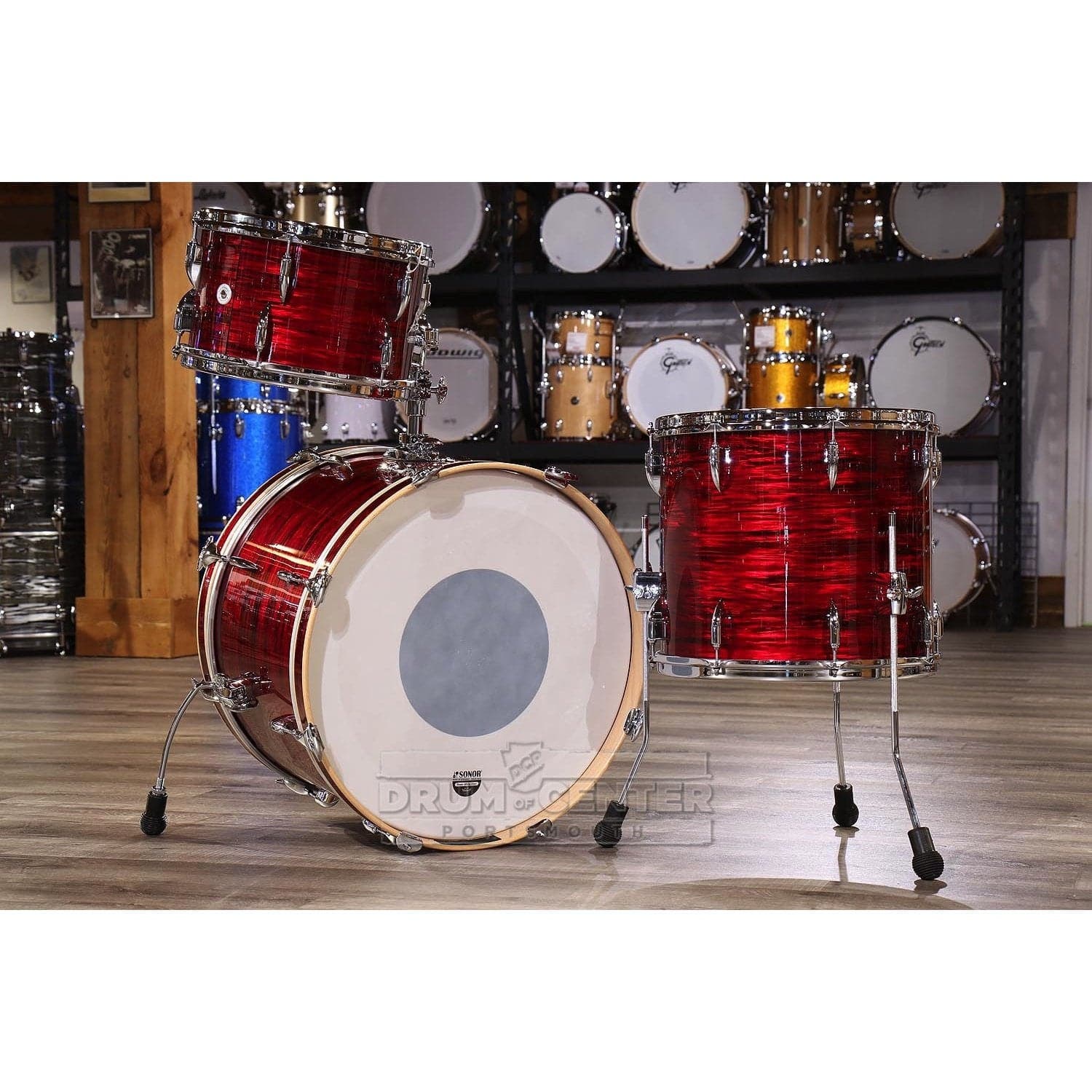 Sonor Vintage 3pc Rock Drum Set Vintage Red Oyster w/Tom Mount