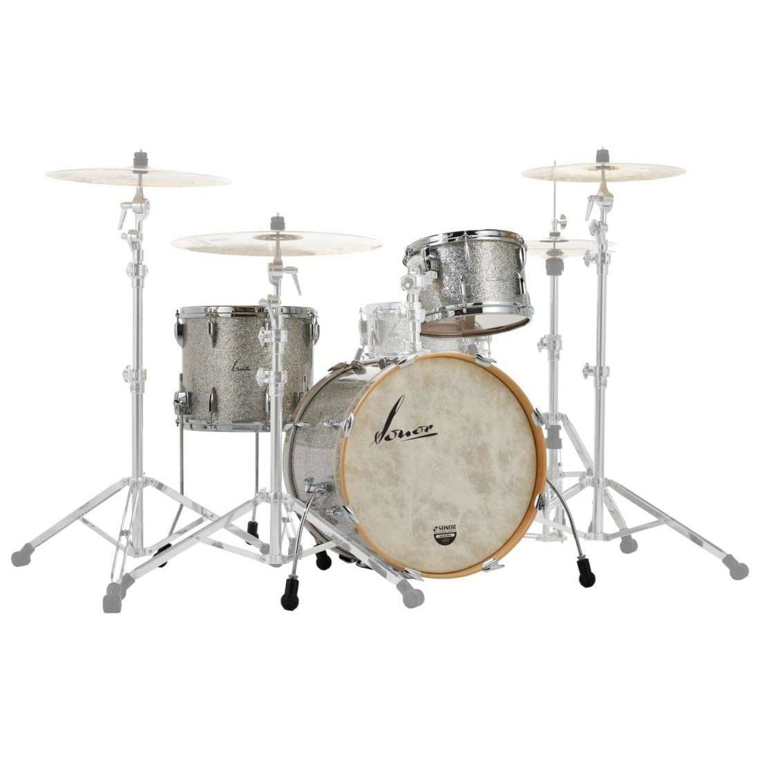 Sonor Vintage 3pc Drum Set w/20BD Vintage Silver Glitter