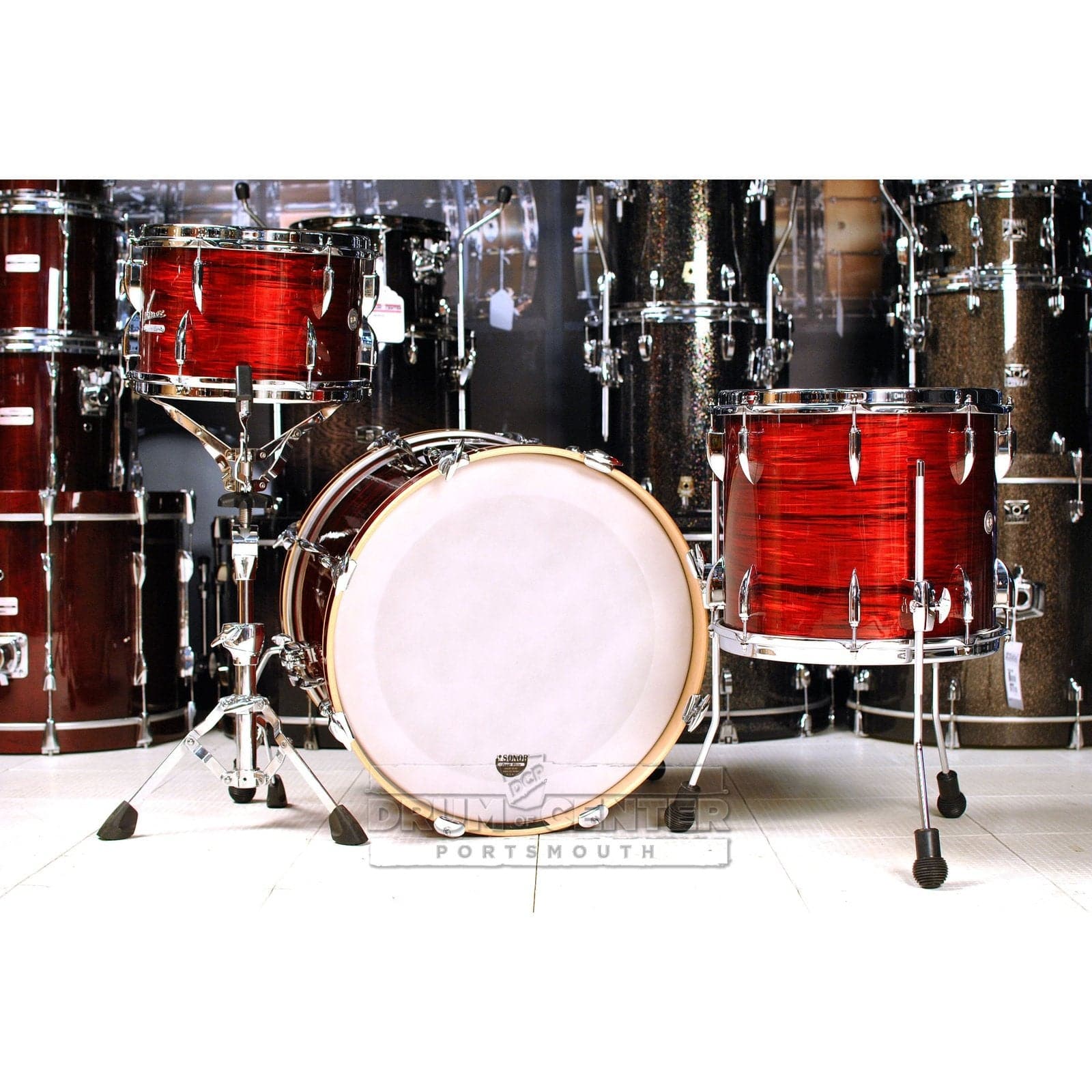 Sonor Vintage 3pc Downbeat Drum Set Vintage Red Oyster