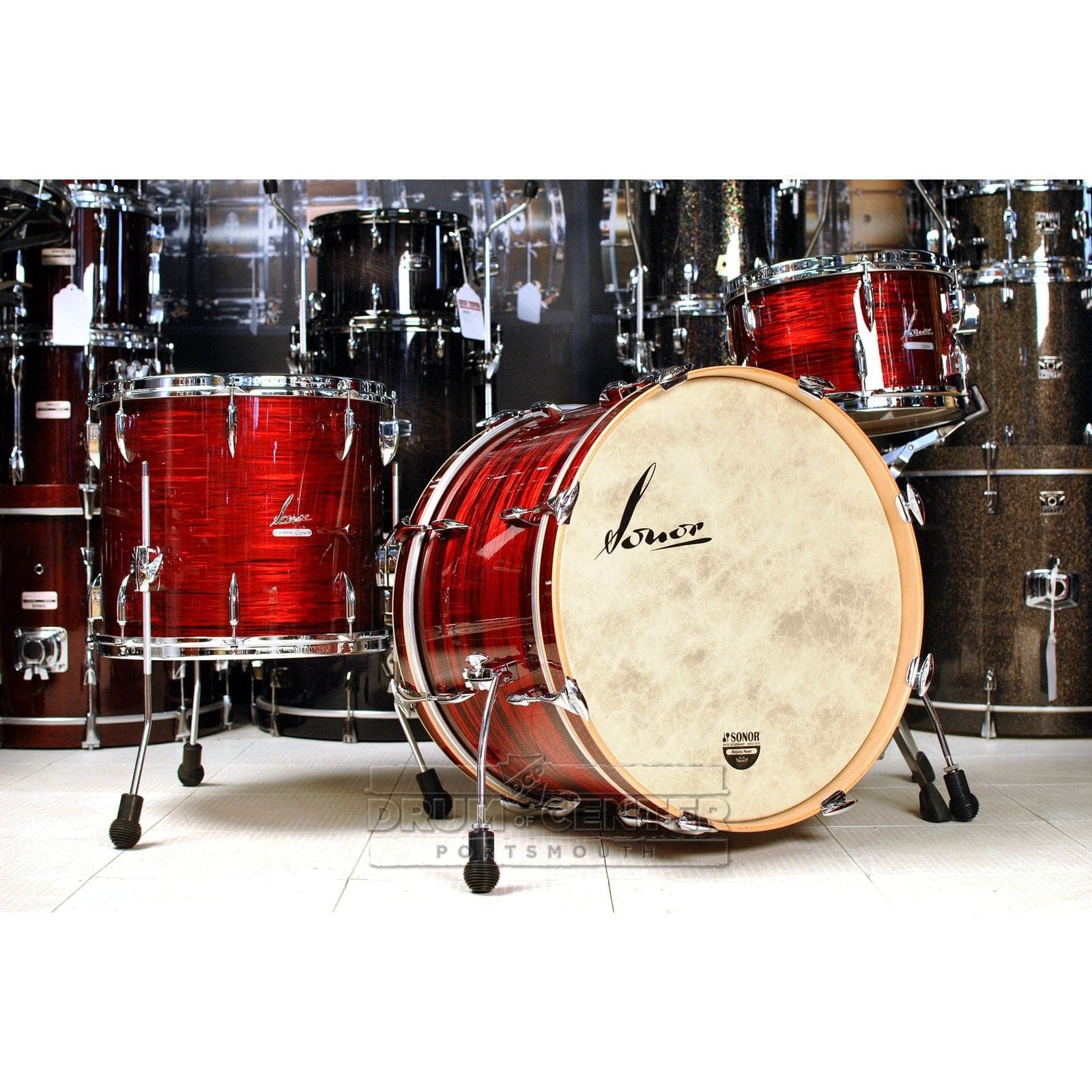 Sonor Vintage 3pc Rock Drum Set Vintage Red Oyster