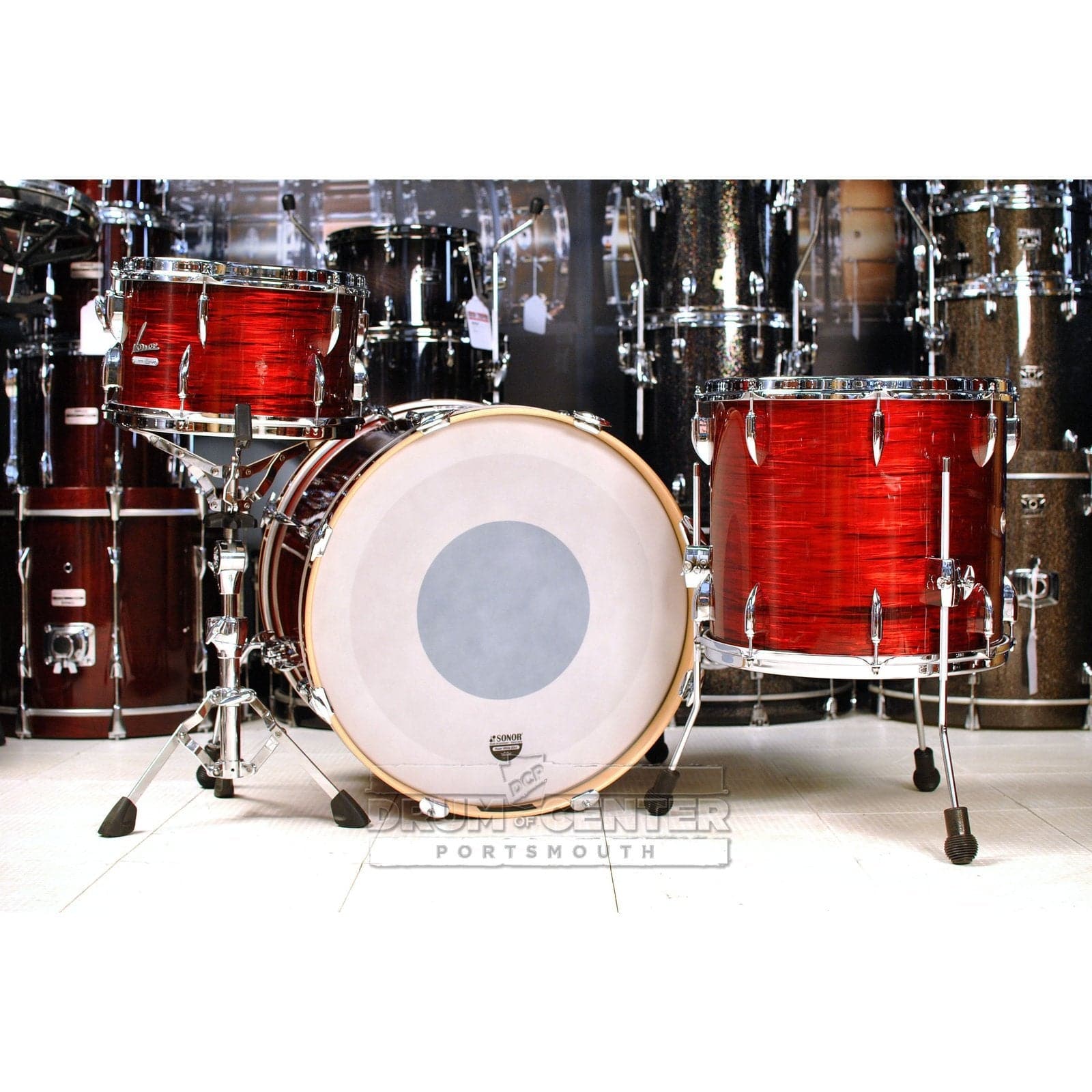 Sonor Vintage 3pc Rock Drum Set Vintage Red Oyster