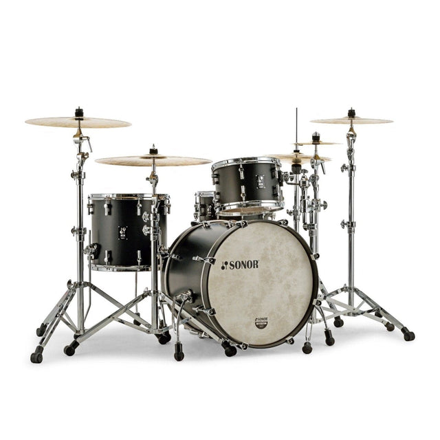 Sonor SQ1 3pc Drum Set 20/12/14 GT Black w/Matching BD Hoops