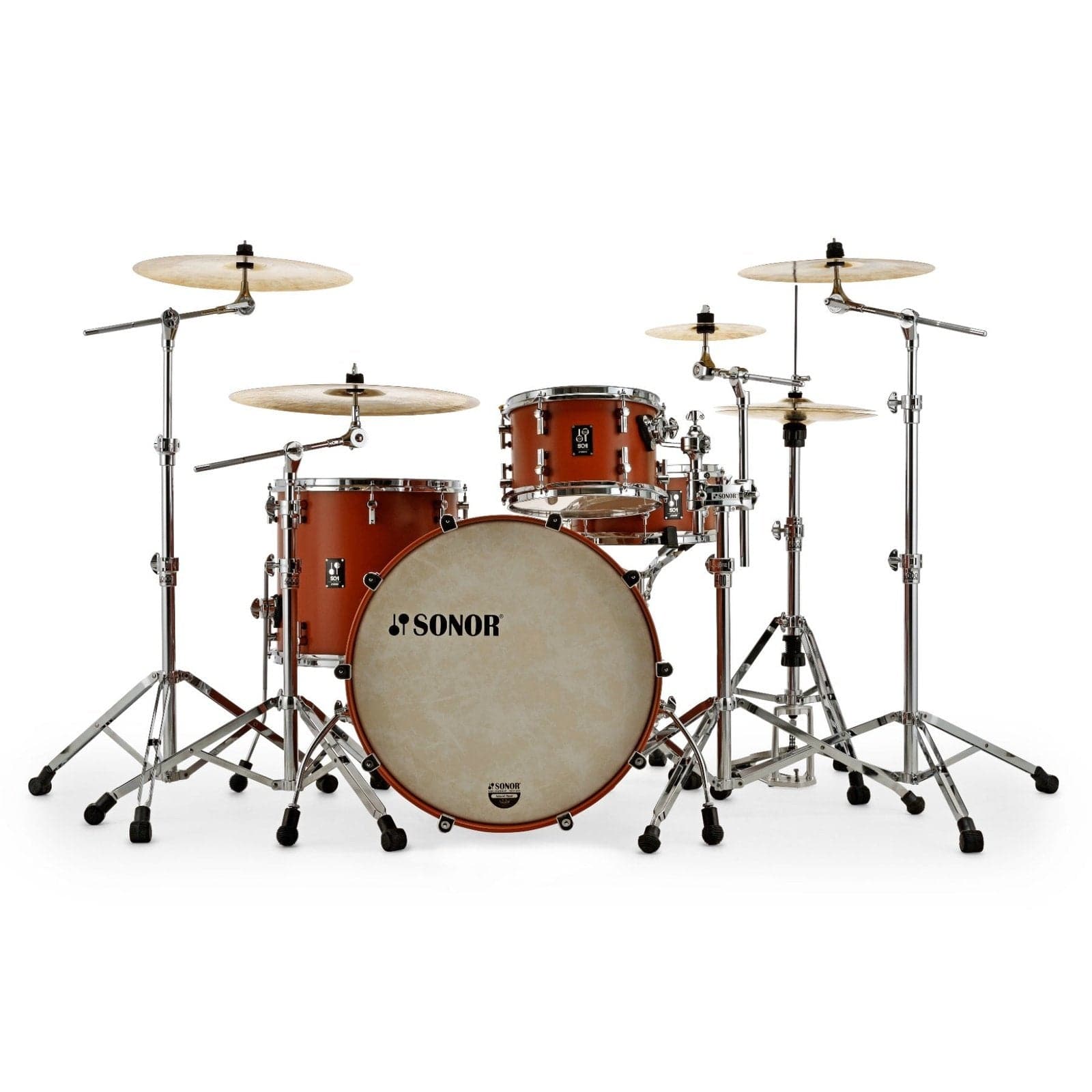 Sonor SQ1 3pc Drum Set 20/12/14 Satin Copper Brown