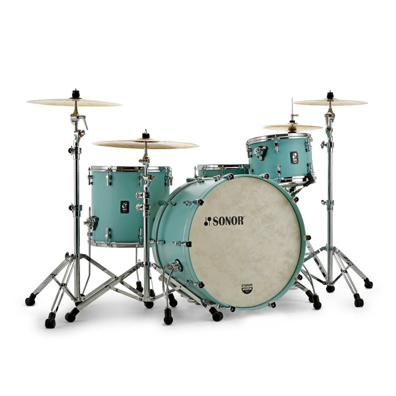 Sonor SQ1 3pc Drum Set 22/12/16 Cruiser Blue w/Matching BD Hoops