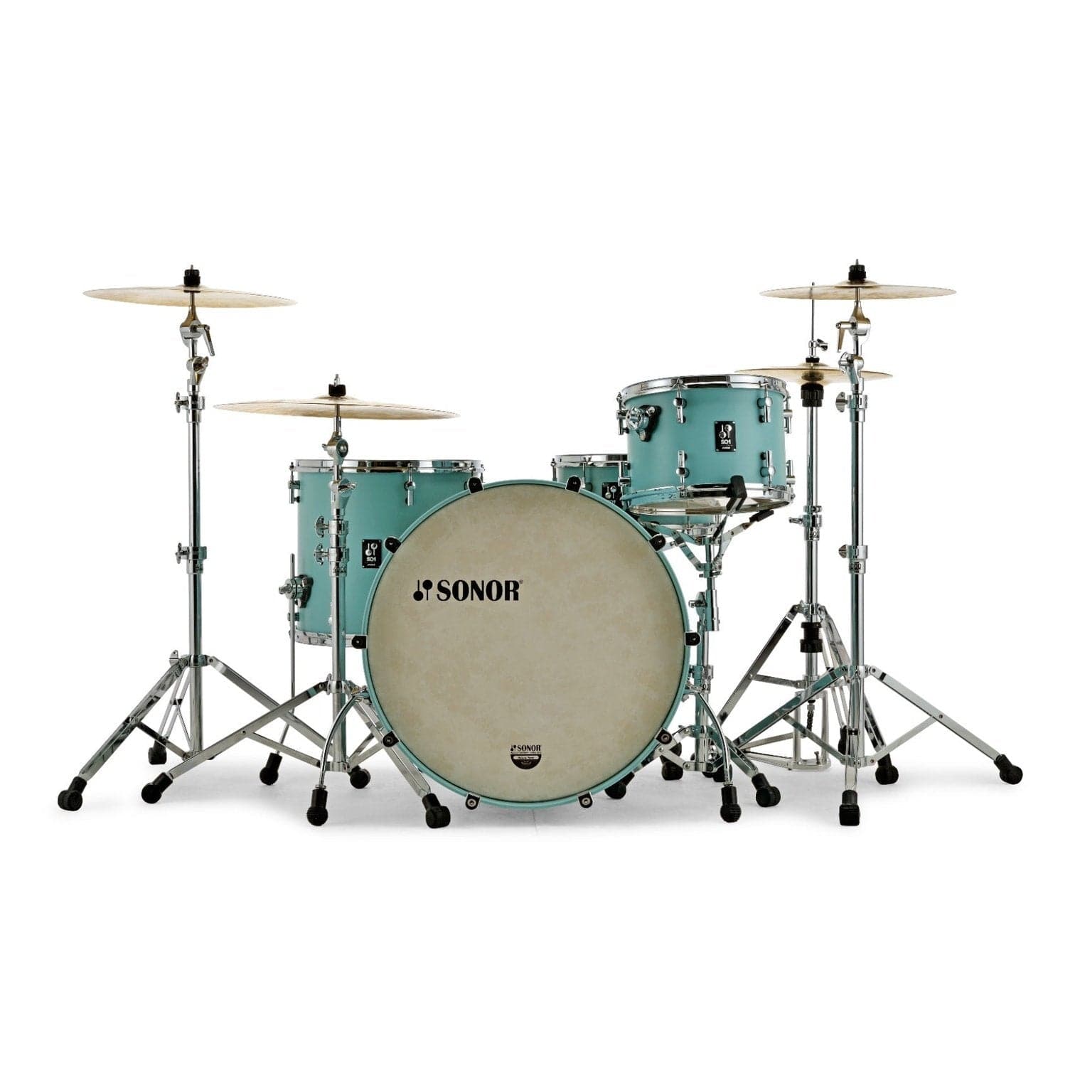 Sonor SQ1 3pc Drum Set 24/13/16 Cruiser Blue w/Matching BD Hoops