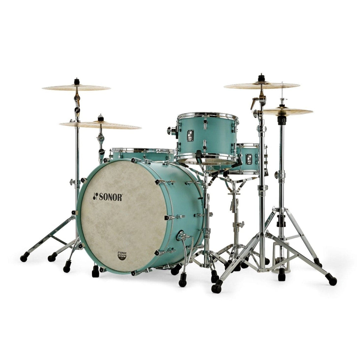 Sonor SQ1 3pc Drum Set 24/13/16 Cruiser Blue w/Matching BD Hoops