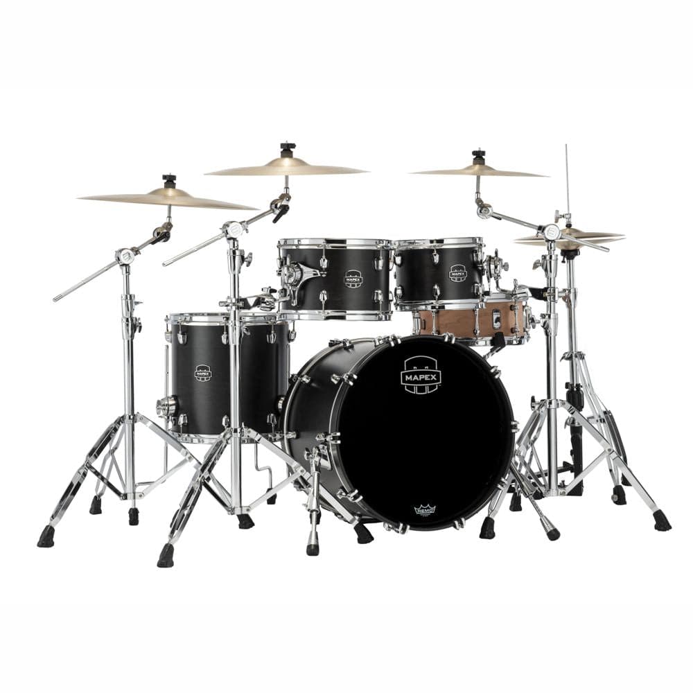 Mapex Saturn Fusion 4pc Drum Set Without Snare - Satin Black