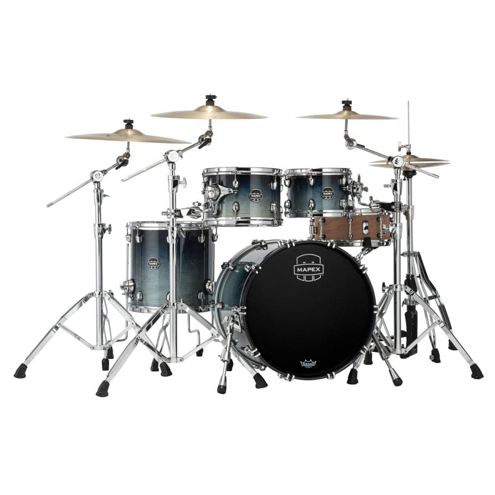 Mapex Saturn Fusion 4pc Drum Set Without Snare - Teal Blue Fade