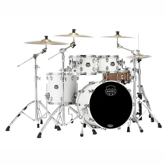 Mapex Saturn Fusion 4pc Drum Set Without Snare - Satin White