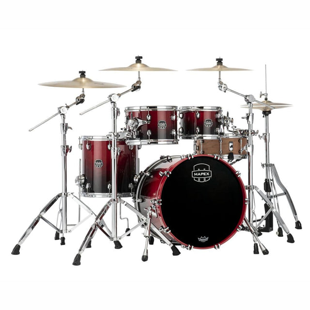 Mapex Saturn Fusion 4pc Drum Set Without Snare - Scarlet Fade