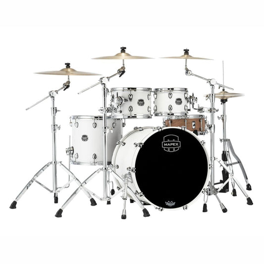 Mapex Saturn Rock 4pc Drum Set Without Snare - Satin White