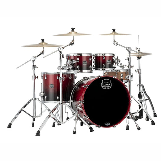 Mapex Saturn Rock 4pc Drum Set Without Snare - Scarlet Fade