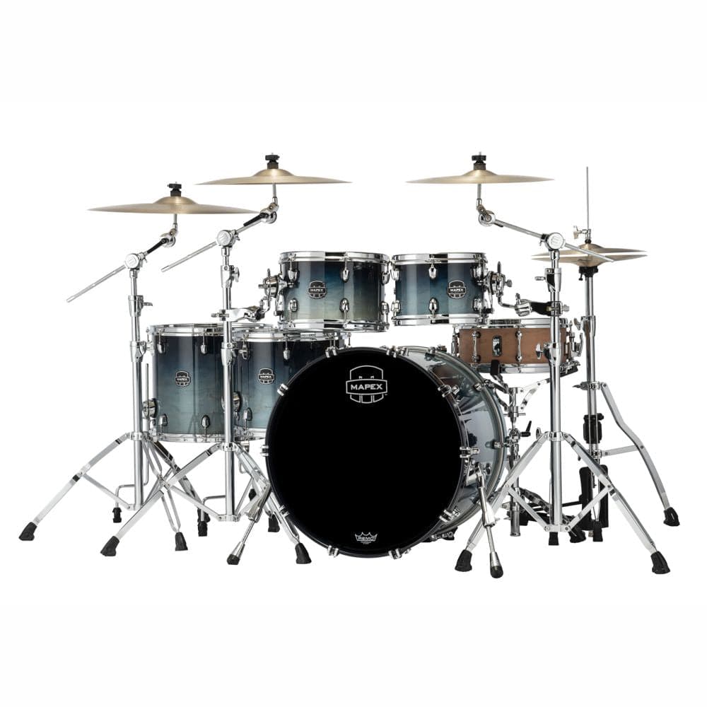 Mapex Saturn Studioease 5pc Drum Set Without Snare - Teal Blue Fade