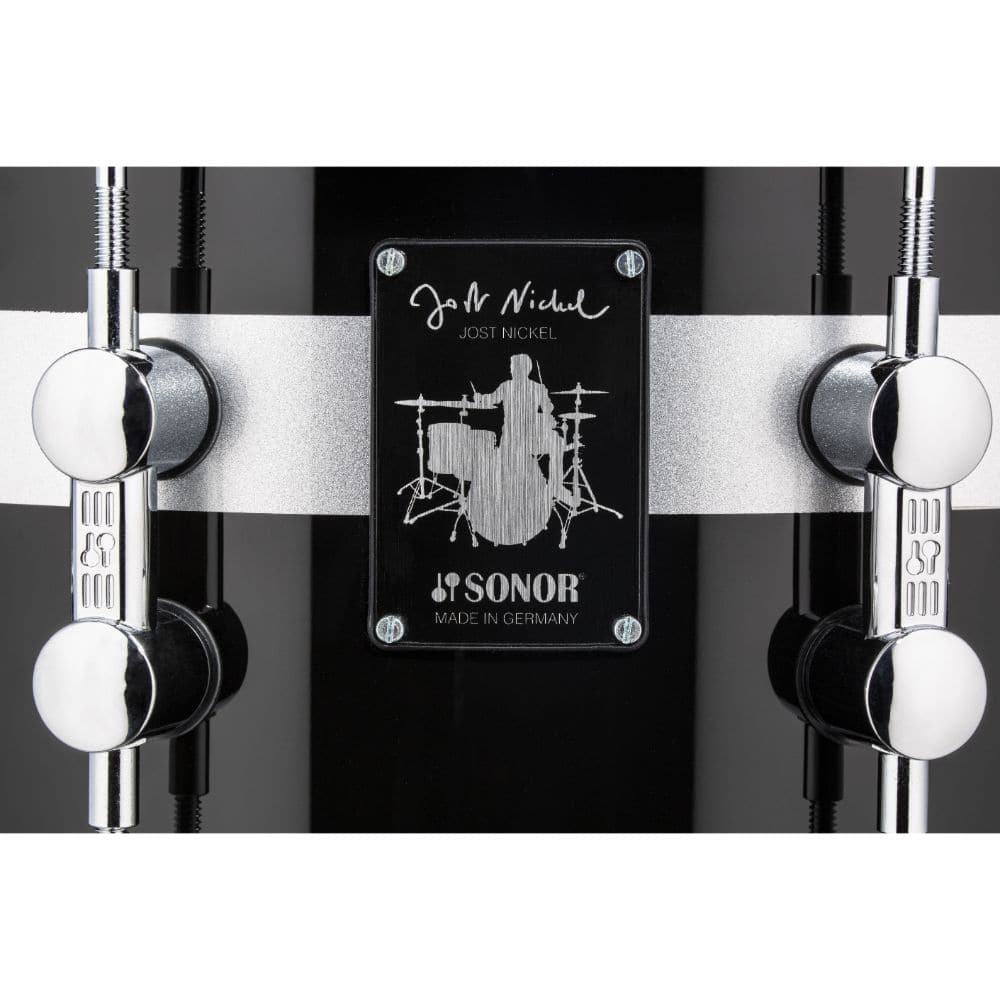 Sonor Jost Nickel Signature Beech Snare Drum 14x6.25 - Gloss Black w/Silver Stripe