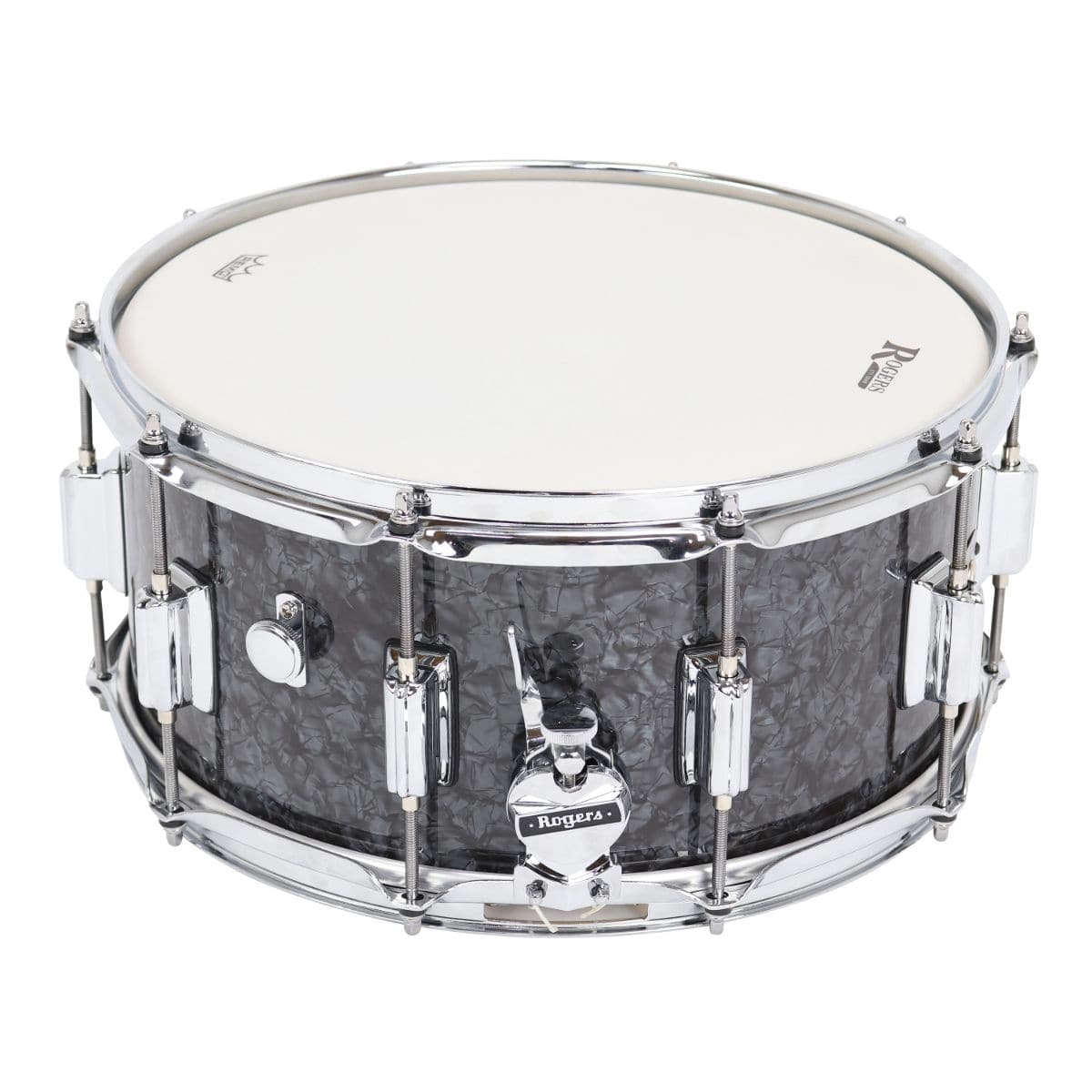 Rogers SuperTen Wood Shell Snare Drum 14x6.5 Black Diamond Pearl