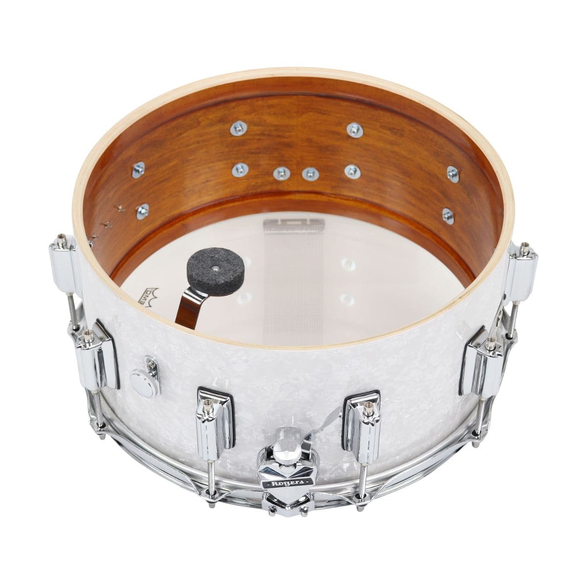 Rogers SuperTen Wood Shell Snare Drum 14x6.5 Black Diamond Pearl