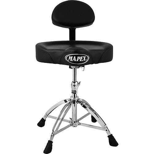 Mapex Saddle Top Drum Throne with Back Rest and with 4 Legs