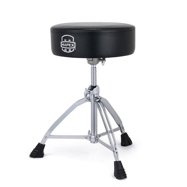 Mapex Throne Double Braced 3-Leg Black Leather Round Top