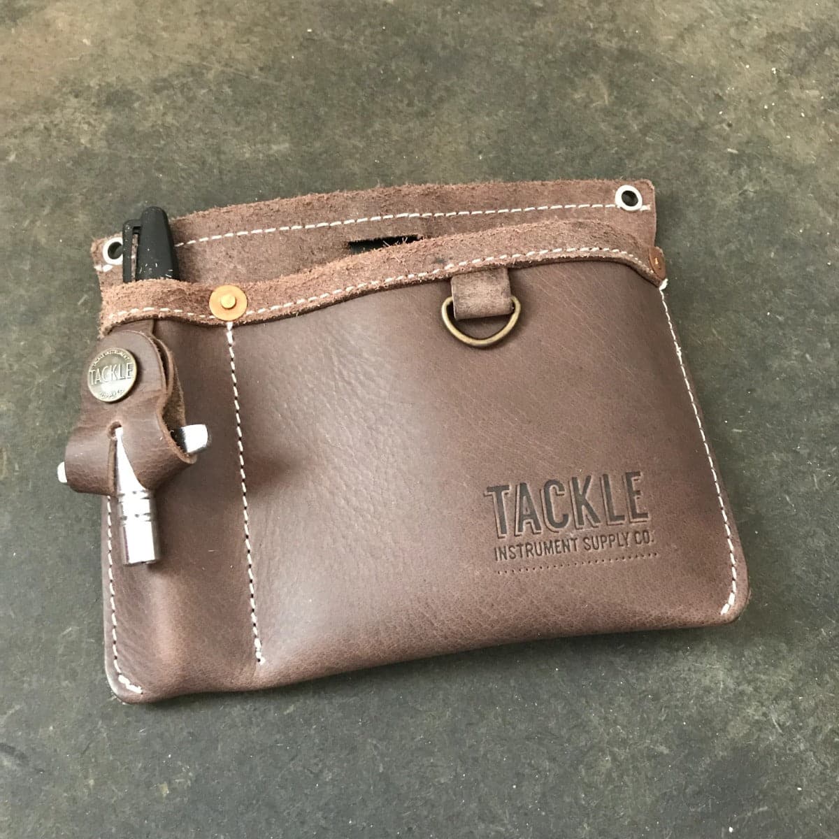 Tackle Leather Clip-On Gig Pouch Brown