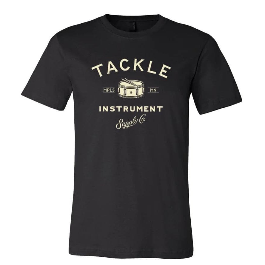 Tackle T-Shirt, Black w/Beige Lettering, Small