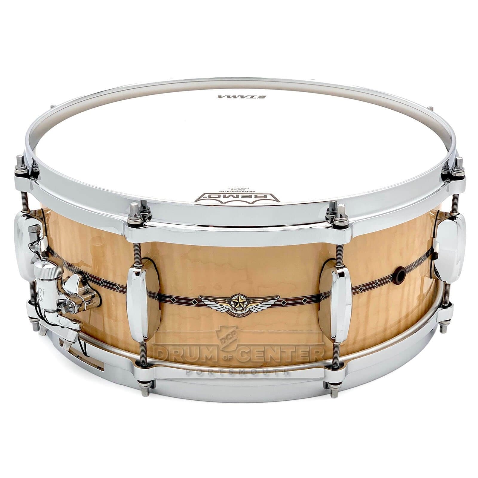 Tama Star Maple Snare Drum 14x5.5 Gloss Natural Curly Maple w/Inner & Outer  Inlays